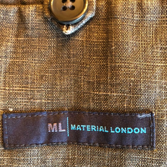 Material London Dark Gray Linen Jacket Size 42R - Picture 15 of 15